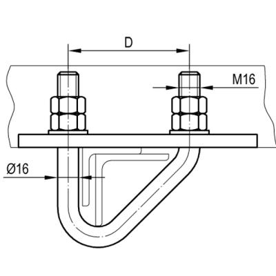Узел крепления к ригелю с прокладкой 