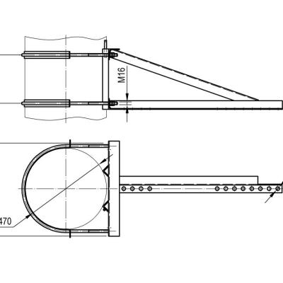Кронштейн тросового  успокоителя грузов для компенсированной подвески для железобетонной стойки