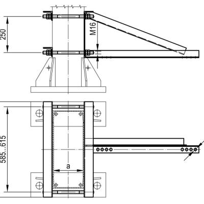 Кронштейн тросового  успокоителя грузов для компенсированной подвески для металлической стойки