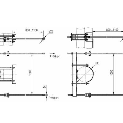 Кронштейн крепления двух фиксирующих тросов