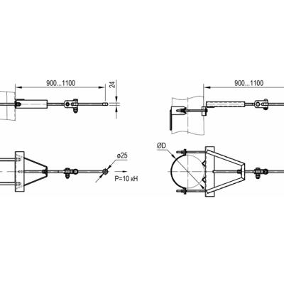Кронштейн крепления  фиксирующего троса