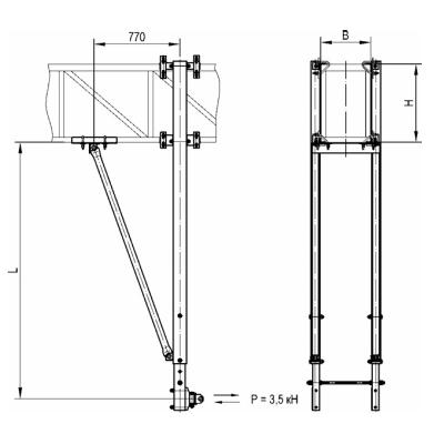 Стойка фиксаторная переходная с подкосом 