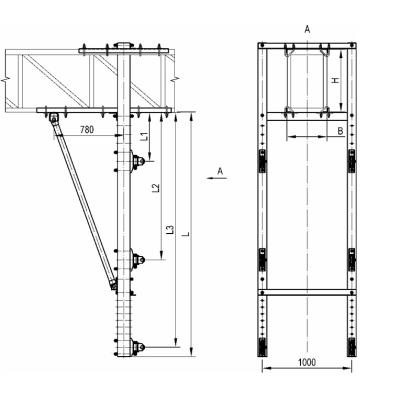 Стойка консольная переходная для раздельного крепления консоли и фиксатора 