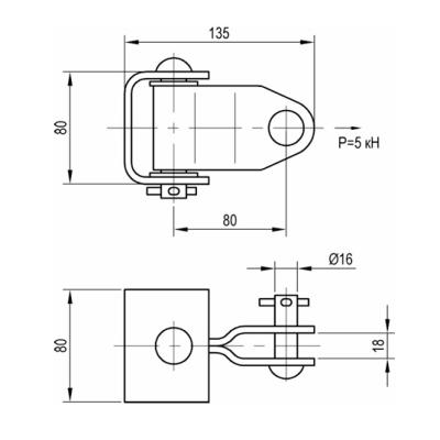 Ушко шарнирное для фиксаторных стоек