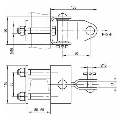 Ушко шарнирное для консольных и фиксаторных стоек