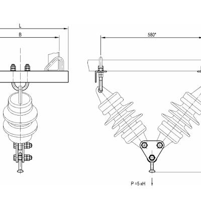 Подвес на двух изоляторах 